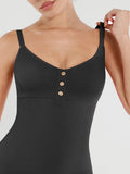 Three-Button Body Shaping Jumpsuit