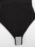 Long-sleeve Pleated Tummy-Control Thong Bodysuit