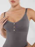 Three-Button Body Shaping Jumpsuit