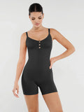 Three-Button Body Shaping Jumpsuit