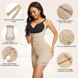 Full back front-zip shaper (open crotch)