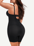 Fancy cupped mid-thigh body shaper