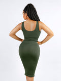 V-neck waist shaping dress