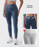 Cross-Waist Designer Active Leggings