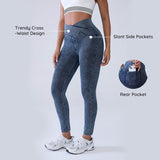 Cross-Waist Designer Active Leggings