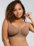 Non-padded seamless shaper bra