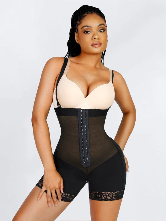Mesh front-hooks shaper (zip crotch)