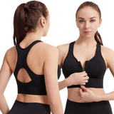 Front-zip hollow Sports bra