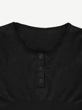 Three Buttons Long-sleeved Thong Bodysuit