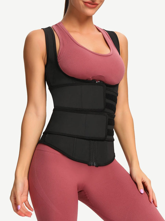 Latex vest with double belts