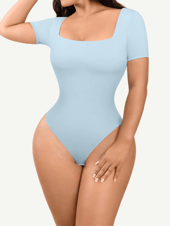 Square-neck tummy control bodysuit