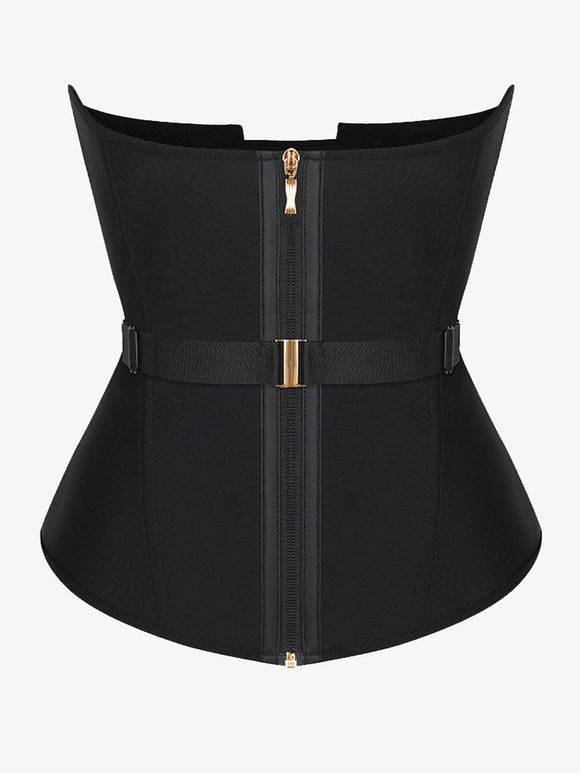 Latex waist trainer with buckle