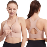 Front-zip hollow Sports bra