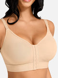 Front closure compression bra