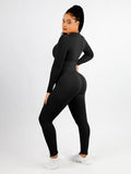 V-neck Long-sleeved Jumpsuit