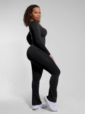Long-sleeved Flared Jumpsuit