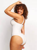 Square collar sexy bodysuit