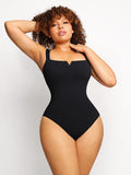 Square collar sexy bodysuit