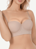 Wide-band strapless bra