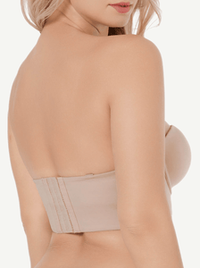 Wide-band strapless bra