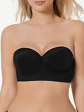 Wide-band strapless bra