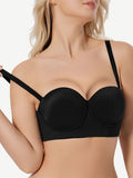 Wide-band strapless bra