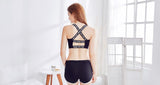 Crossed-back sports bra