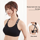 Crossed-back sports bra