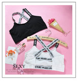 Crossed-back sports bra