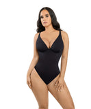 V-neck tummy control body suit